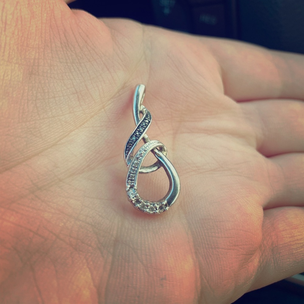 Black and white diamond necklace